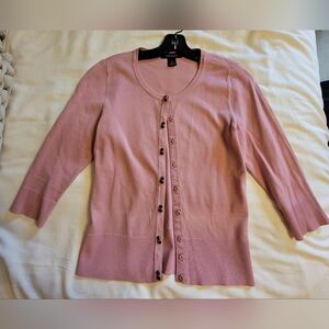 White House Black Market Pink Cardigan Sweater Size S